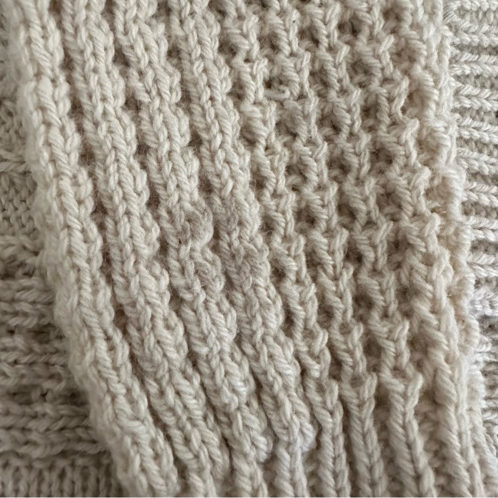 VTG‎ Gaelterra wool heavy knit fisherman cardigan sweater cream size EU 40 - Picture 10 of 12